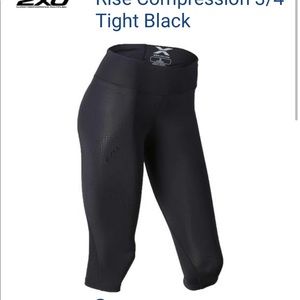 2xu Women's Mid Rise Compression 3/4 Tight Black